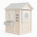 Spielhaus für Kinder aus Holz Weiß/Grau 120x100x150 cm