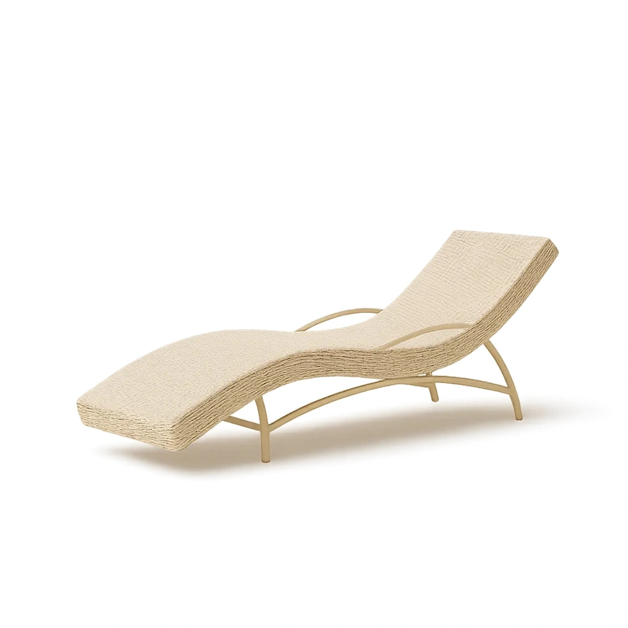Sonnenliege Beige Polyesterrattan mit Metallrahmen 200x65x35cm