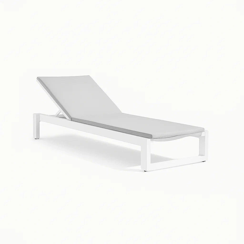 Gartenliege Aluminium und Textil Weiß 200 cm