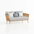 Outdoor-Sofa Rattan Textilgewebe Beige 168cm