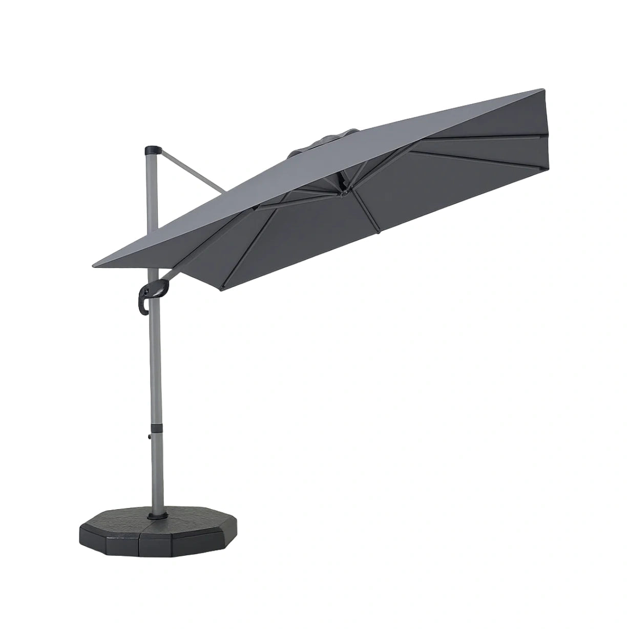 Gartensonnenschirm Aluminium Polyester Grau 3m