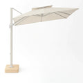 Seitlicher Sonnenschirm aus Aluminium mit Polyesterbezug Beige 300cm