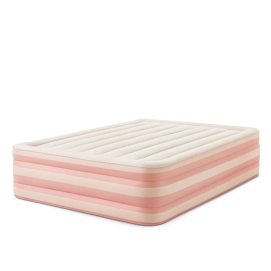 PVC Luftbett Doppelmatratze Beige/Rosa