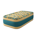 Aufblasbares Einzelbett Rechteckig PVC Geometrisches Muster Gelb/Blau