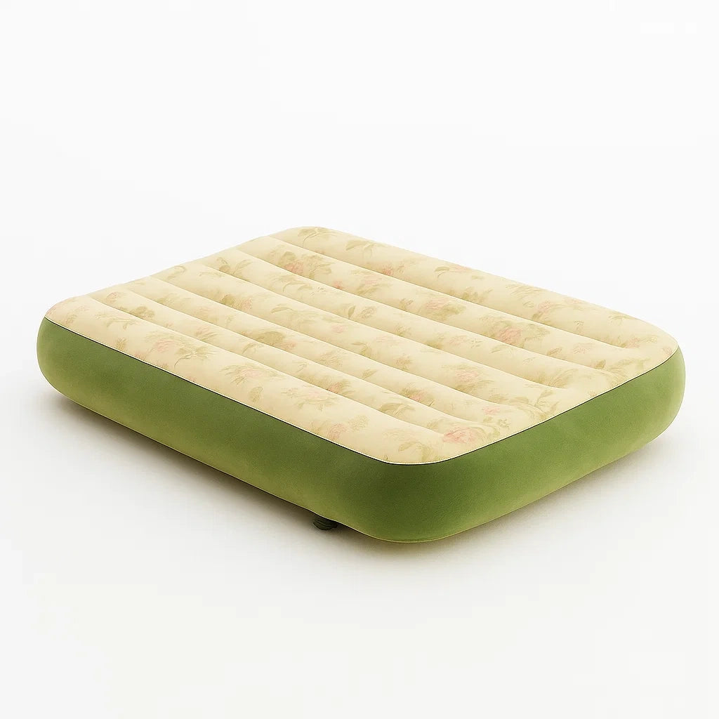 Aufblasbare Doppelmatratze PVC Beige/Grün 200x150x25 cm