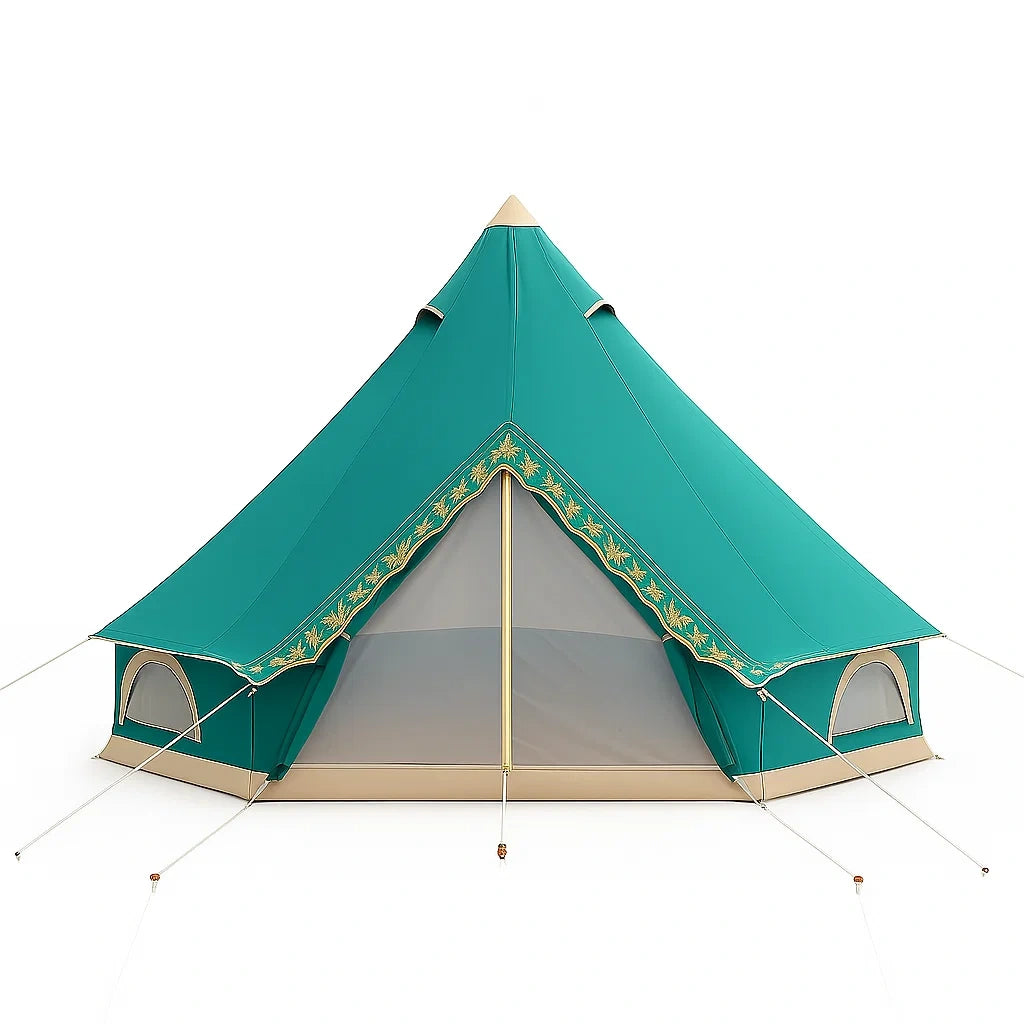 Polyester Zelt mit Baumwollboden, Grün, 400 cm