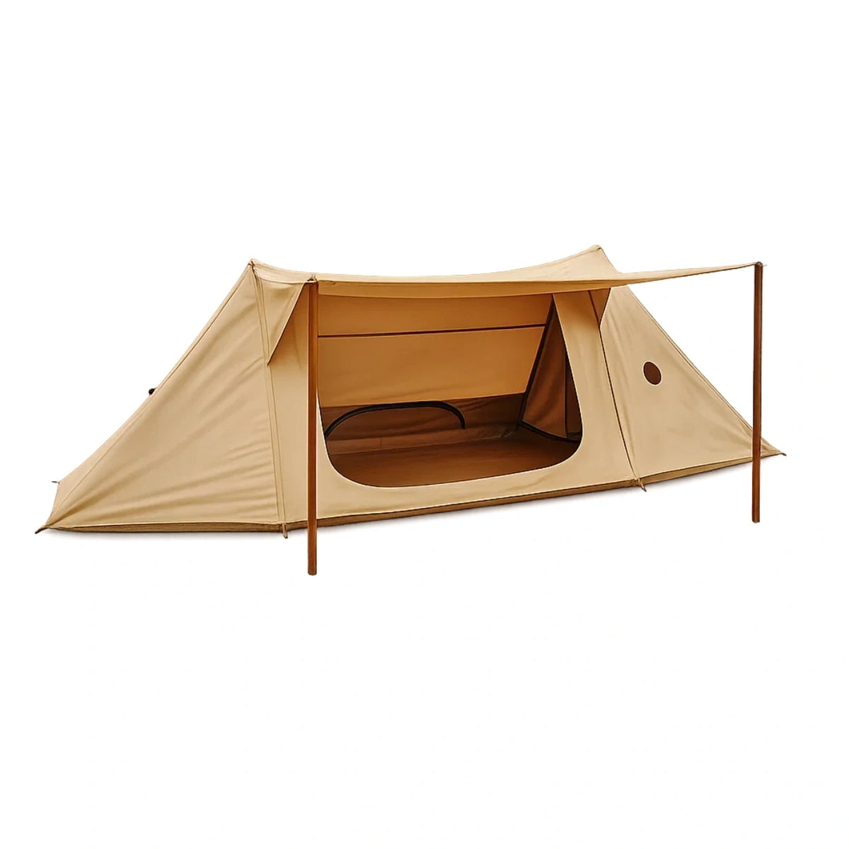 Campingzelt Baumwolle Beige 200x100x80 cm wasserdicht