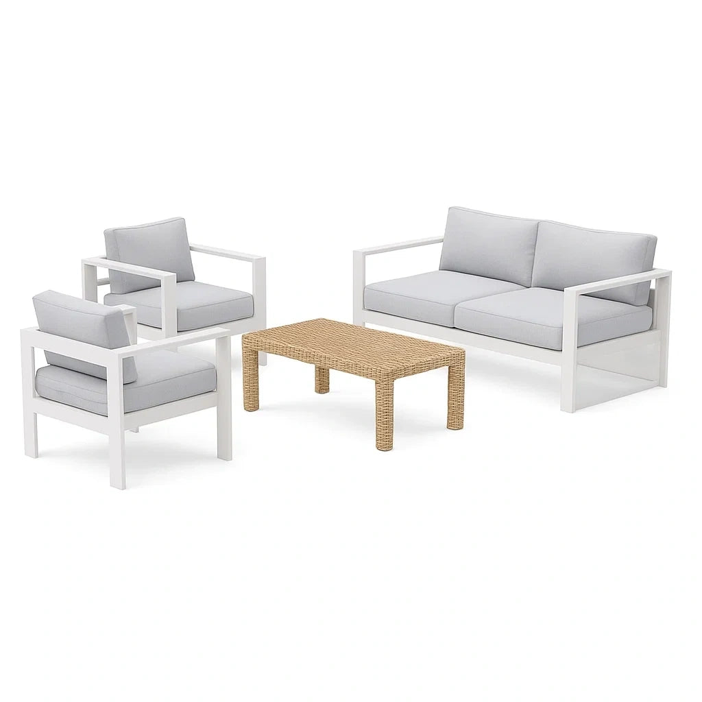 Gartensofa-Set mit Aluminiumrahmen und Polyethylen-Tisch