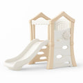 Kinder-Rutsche mit Klettergerüst aus Kunststoff Beige/Weiß