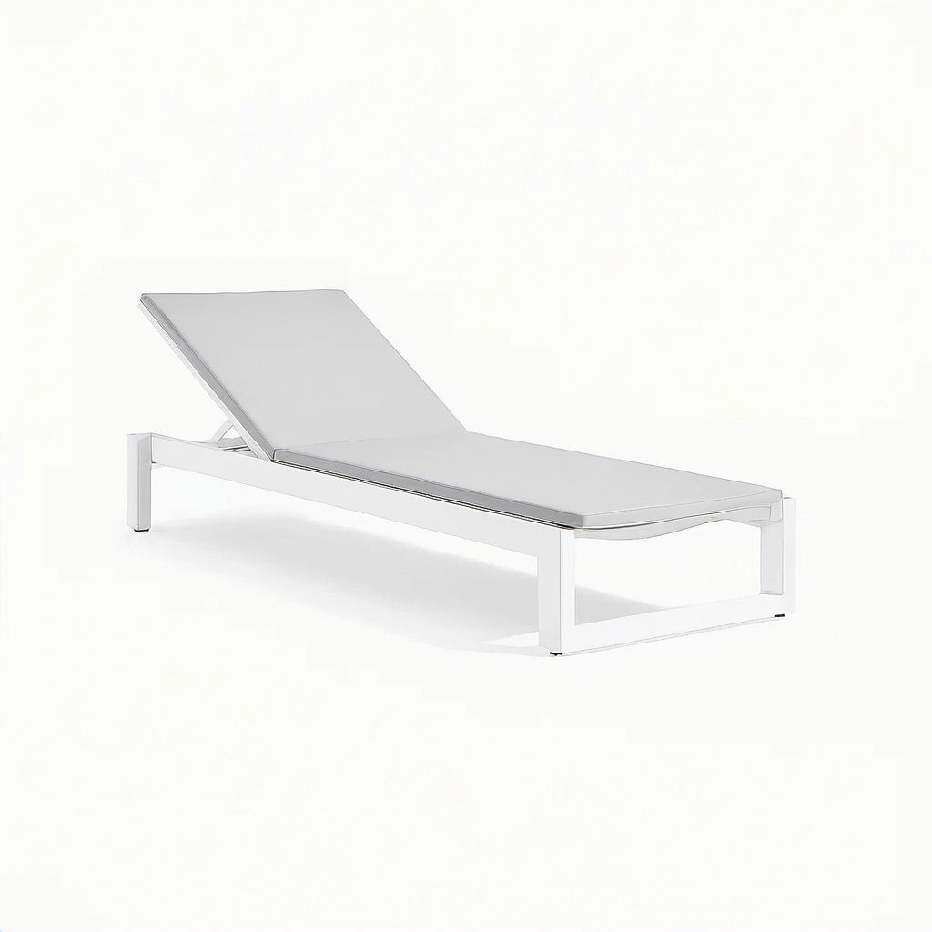 Gartenliege Aluminium und Textil Weiß 200 cm