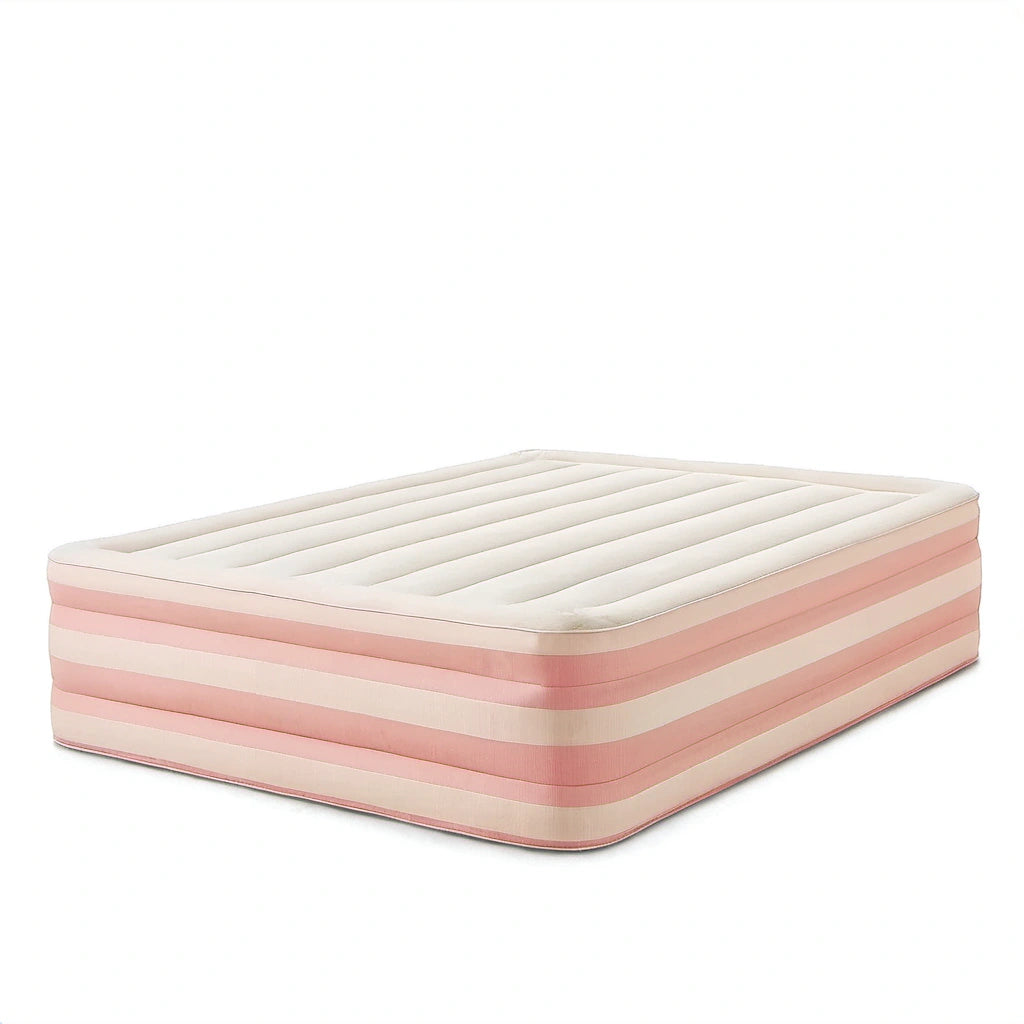 PVC Luftbett Doppelmatratze Beige/Rosa