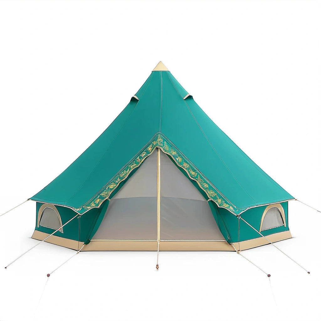 Polyester Zelt mit Baumwollboden, Grün, 400 cm